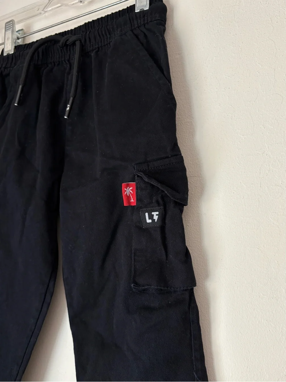 Little Trouble Cargo Pants 5T Black Joggers Casual Play Pockets